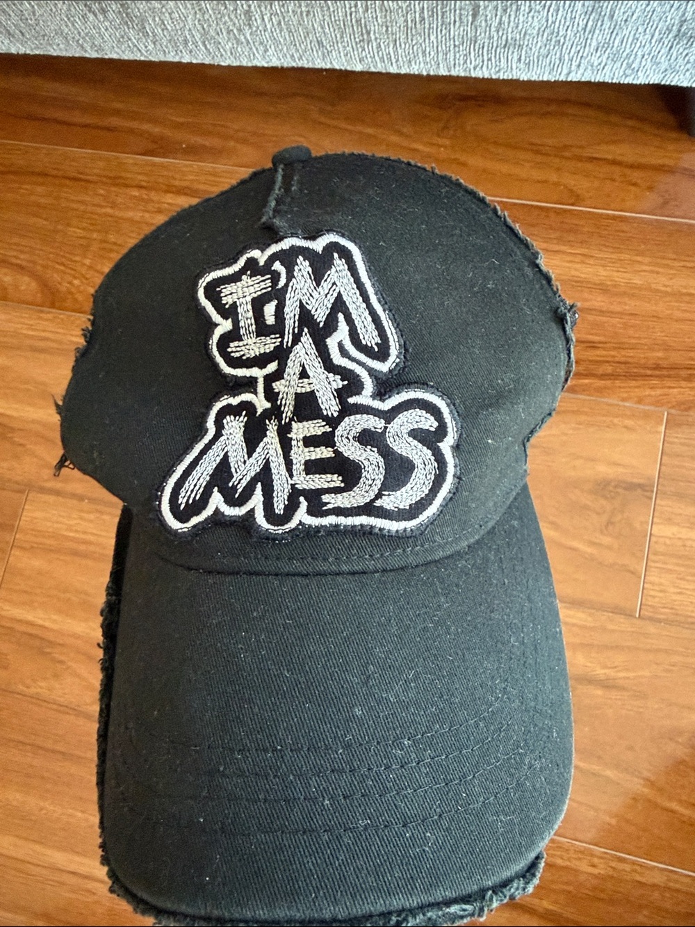 Lauren Moshi “I'm A Mess'” Embroidered Patch Baseball Cap
